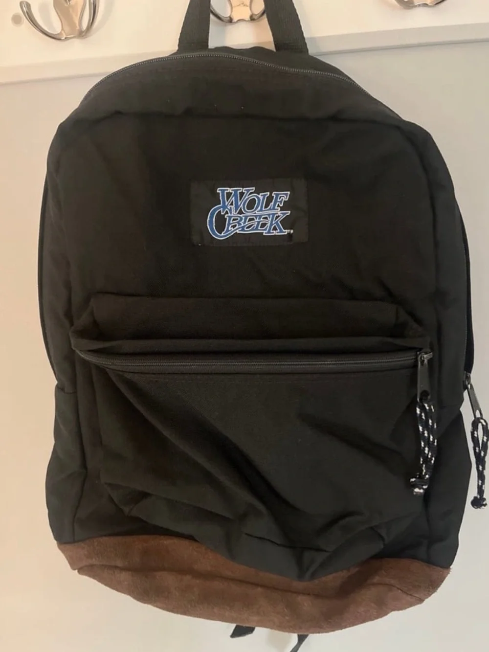 Wolf Creek Black Backpack with Brown Suede Base